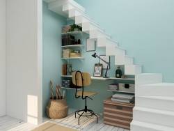 Как оформить пространство под лестницей?
